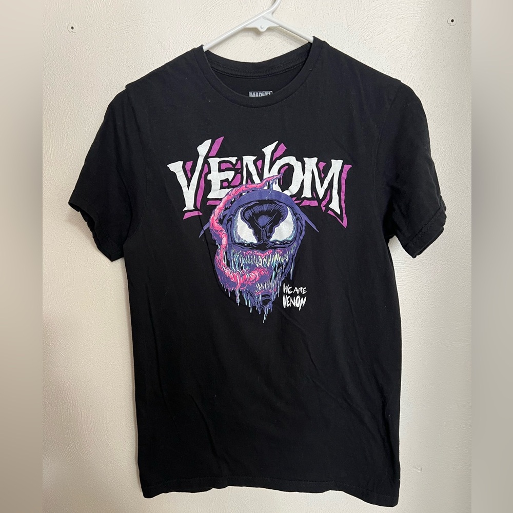 MARVEL Classic Venom Slobbers 100% Cotton‎ Graphic T Shirt Black Purple Men's S